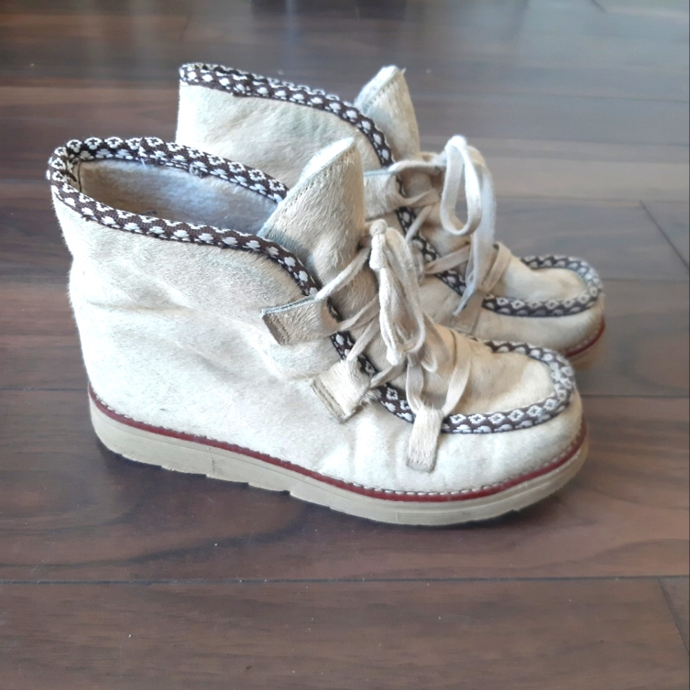 Horse hair winter booties - shoes - leather